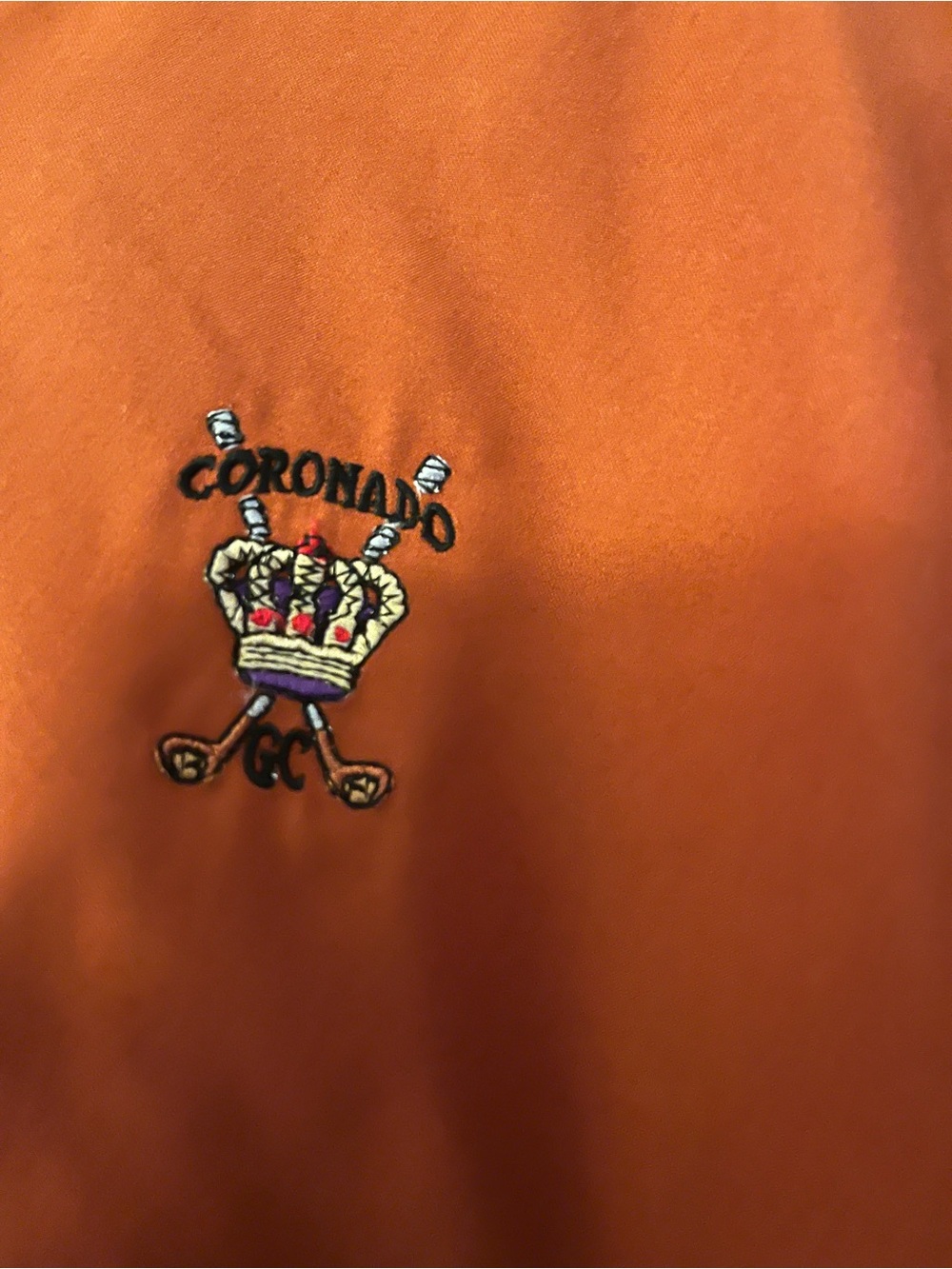 Corona Kids Orange Pajama Top with Crown Crest Embroidery
